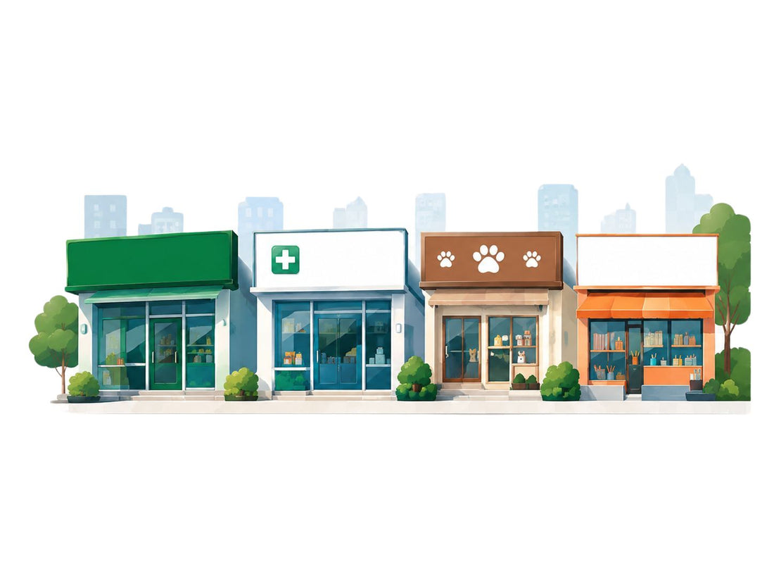 Supermercado, farmácia, pet shop e papelaria